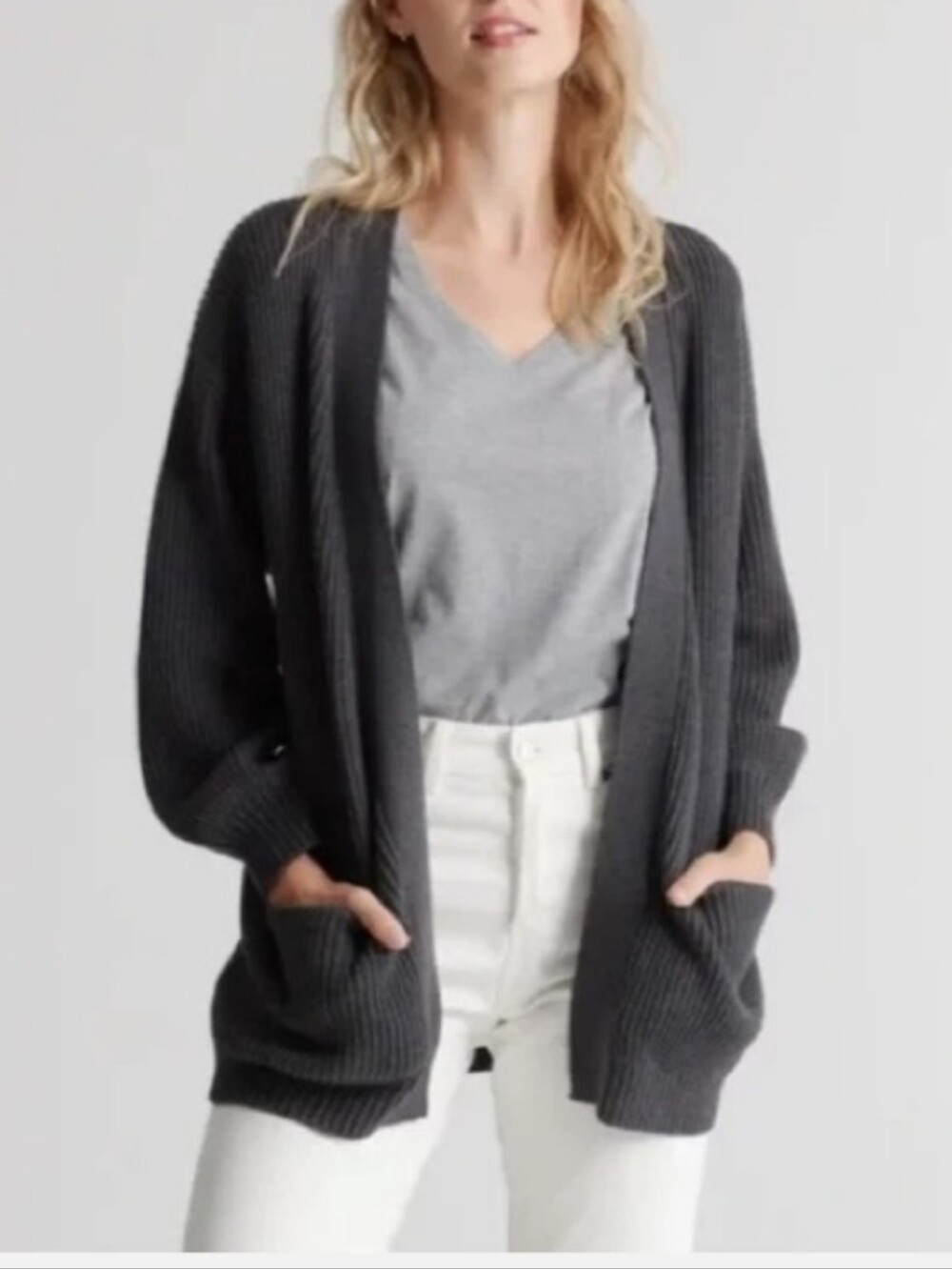 Quince Oversized Organic Cotton Knit Cardigan